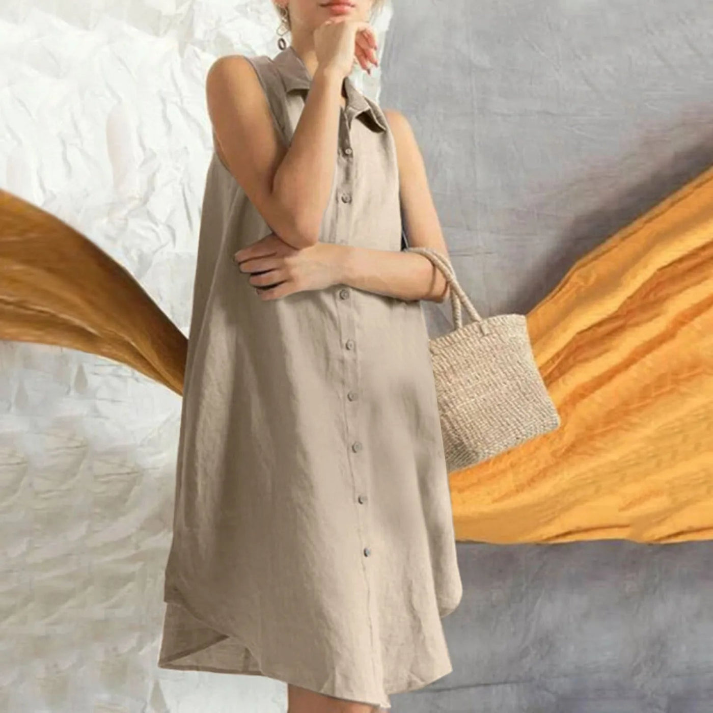 LARISA - Sleeveless shirt dress-Bondi Label