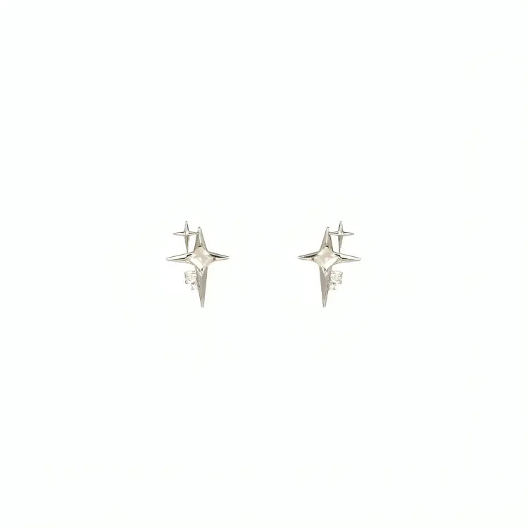 Astrielle - Star-shaped zirconia earrings with cross detail-Bondi Label