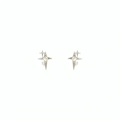 Astrielle - Star-shaped zirconia earrings with cross detail-Bondi Label