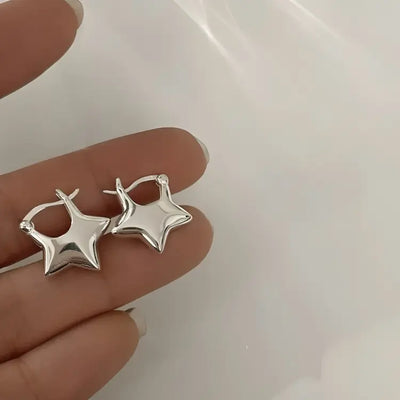 Astrielle - Star-shaped zirconia earrings with cross detail-Bondi Label