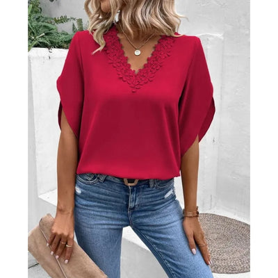 Comfortable Casual Lace V-Neck-Bondi Label