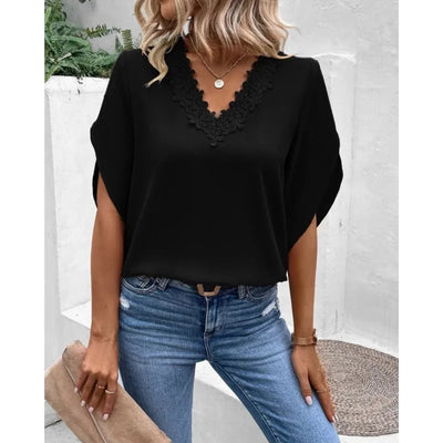 Comfortable Casual Lace V-Neck-Bondi Label