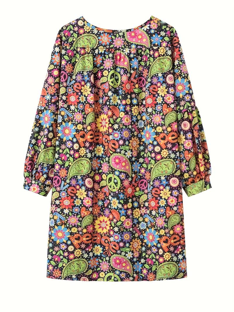 Gaila - Floral dress with V-neckline-Bondi Label