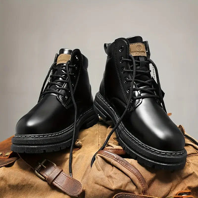 Ellie - Robust leather boots with non-slip platform sole-Bondi Label