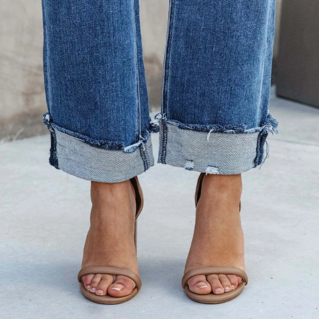 Melanie - Trendy High-Waist Denim Pants-Bondi Label