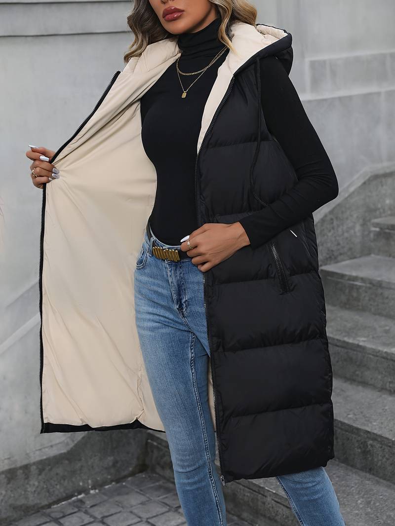 Annette - Long waistcoat with hood-Bondi Label