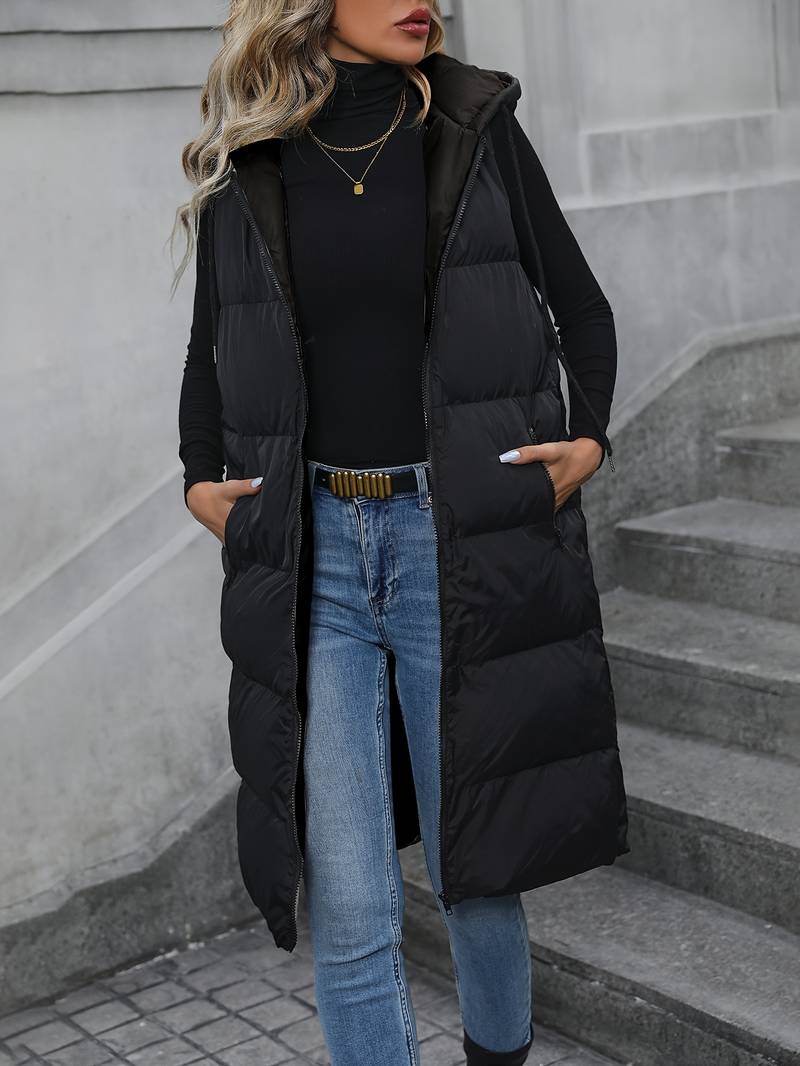 Annette - Long waistcoat with hood-Bondi Label