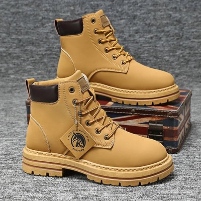 Ellie - Robust leather boots with non-slip platform sole-Bondi Label