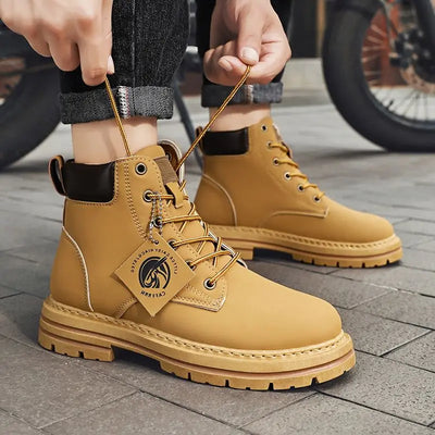 Ellie - Robust leather boots with non-slip platform sole-Bondi Label