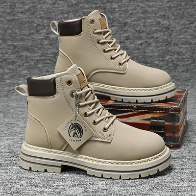 Ellie - Robust leather boots with non-slip platform sole-Bondi Label