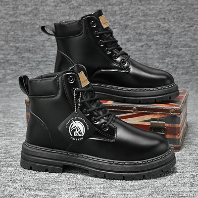 Ellie - Robust leather boots with non-slip platform sole-Bondi Label