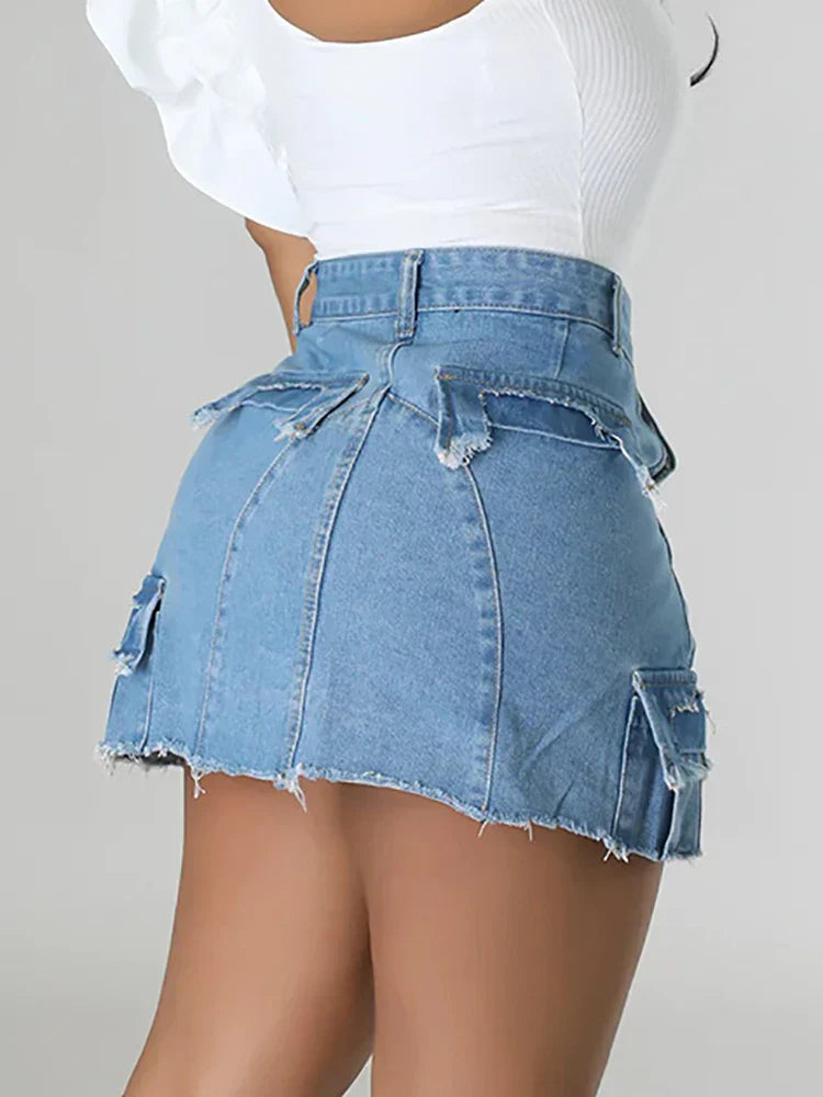 Stylish high-waist denim skirt Aussie Label