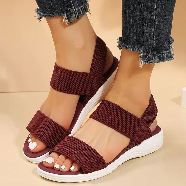 Lou - Knitted wedge sandals-Bondi Label