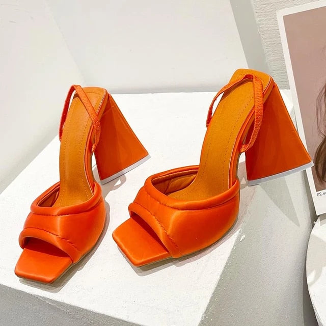 Isla - Sandals with open toe and triangular heels-Bondi Label