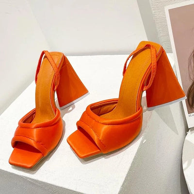 Isla - Sandals with open toe and triangular heels-Bondi Label