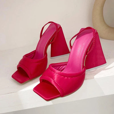 Isla - Sandals with open toe and triangular heels-Bondi Label