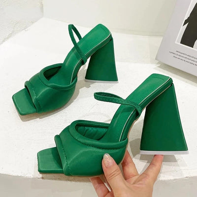 Isla - Sandals with open toe and triangular heels-Bondi Label