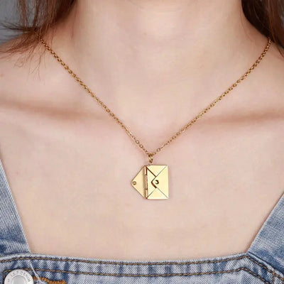 Sofia - Geometric pendant necklace with envelope-Bondi Label