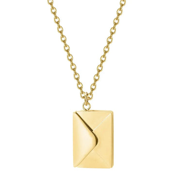 Sofia - Geometric pendant necklace with envelope-Bondi Label