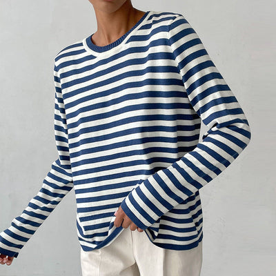 Women's striped round neck jumper Aussie Label