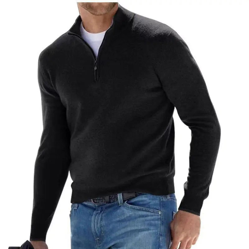 Fabiano - Exquisite men's jumper with three-quarter zip-Bondi Label