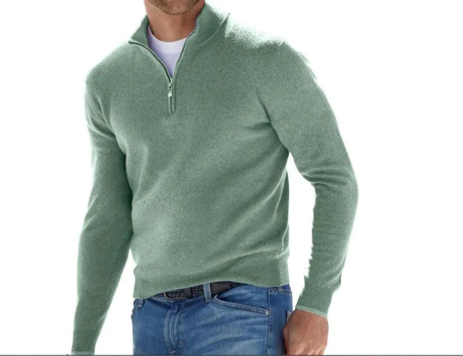 Fabiano - Exquisite men's jumper with three-quarter zip-Bondi Label