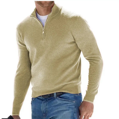 Fabiano - Exquisite men's jumper with three-quarter zip-Bondi Label