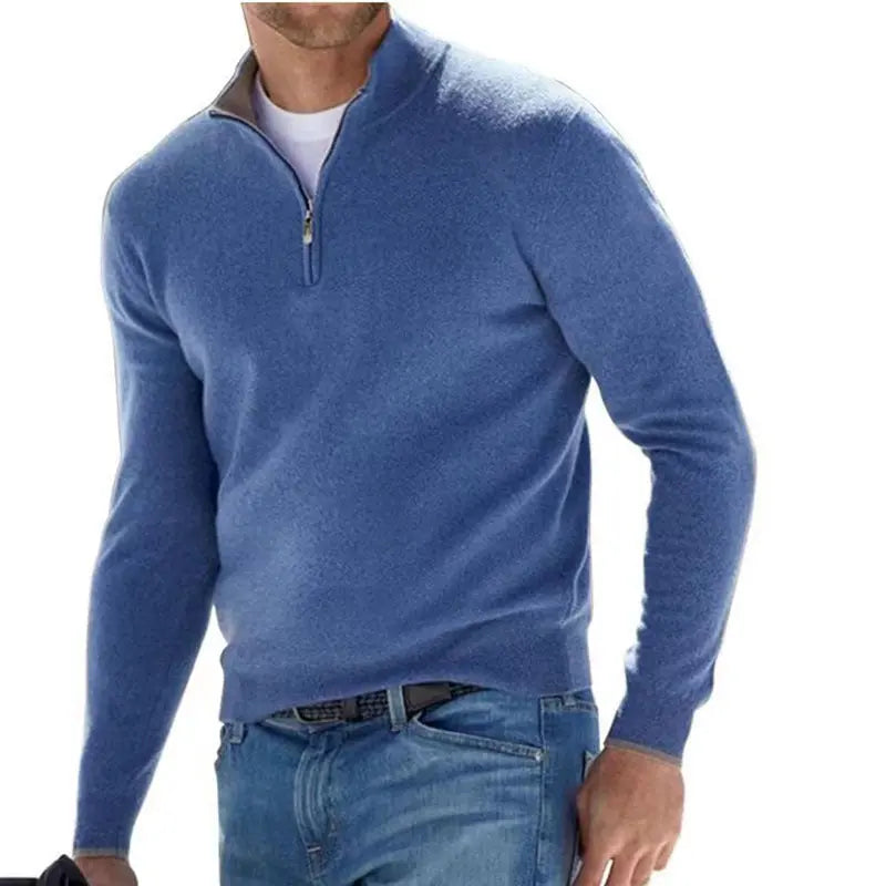 Fabiano - Exquisite men's jumper with three-quarter zip-Bondi Label