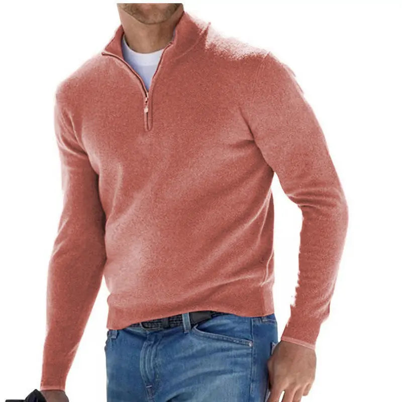 Fabiano - Exquisite men's jumper with three-quarter zip-Bondi Label