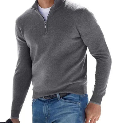 Fabiano - Exquisite men's jumper with three-quarter zip-Bondi Label