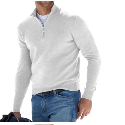 Fabiano - Exquisite men's jumper with three-quarter zip-Bondi Label