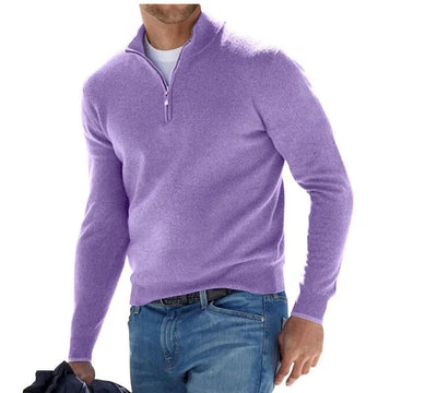 Fabiano - Exquisite men's jumper with three-quarter zip-Bondi Label