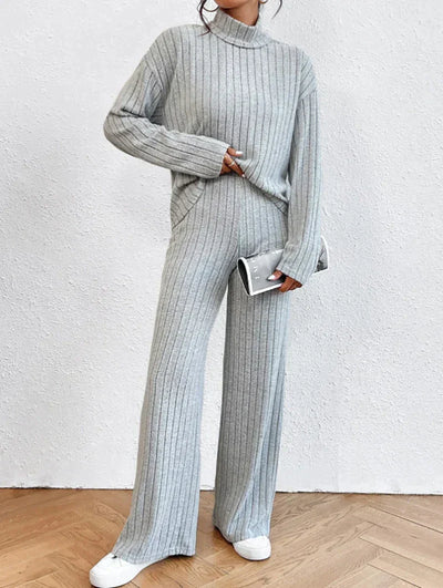 Margaux™ - knitted trousers and sweater with turtleneck for women-Bondi Label