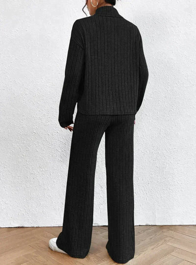 Margaux™ - knitted trousers and sweater with turtleneck for women-Bondi Label