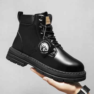 Ellie - Robust leather boots with non-slip platform sole-Bondi Label