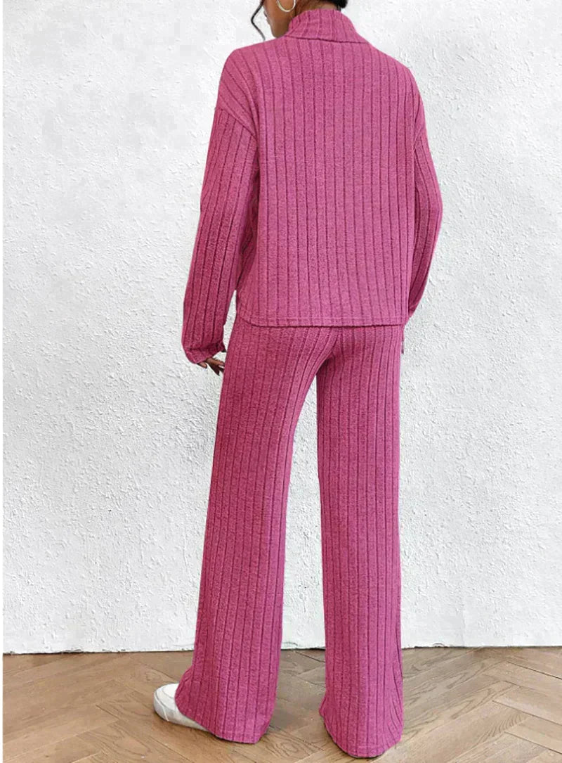 Margaux™ - knitted trousers and sweater with turtleneck for women-Bondi Label