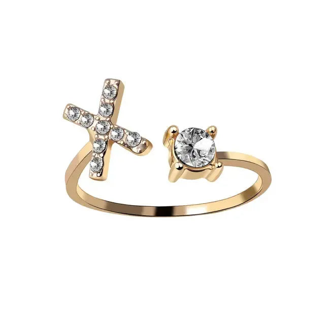 Ava - Personalised initial ring with solitaire diamond-Bondi Label