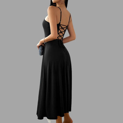 Selah - Elegant midi dress with lacing at the back-Bondi Label