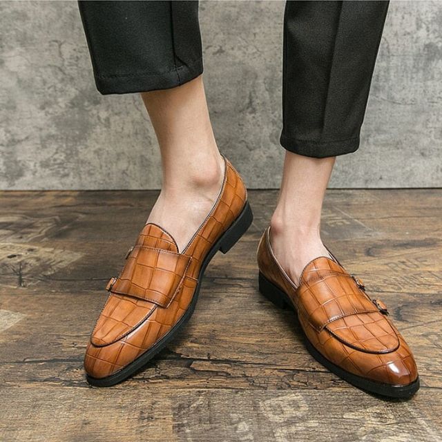 Harrison - Smooth leather shoes with crocodile embossing-Bondi Label