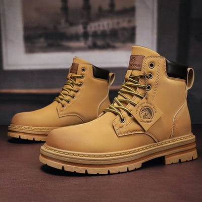 Ellie - Robust leather boots with non-slip platform sole-Bondi Label