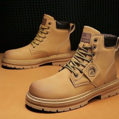 Ellie - Robust leather boots with non-slip platform sole-Bondi Label