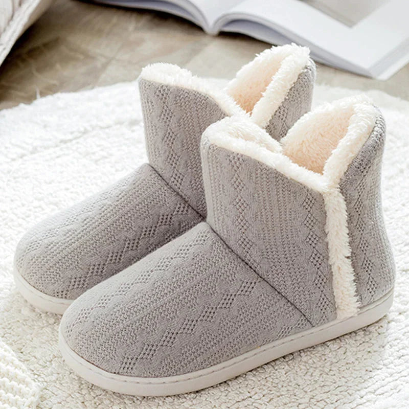 Knitted slippers with faux fur and soft sole-Bondi Label