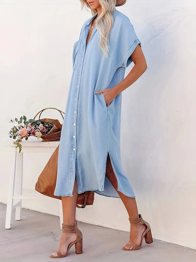 Luna | Shirt dress with fixed pockets-Bondi Label