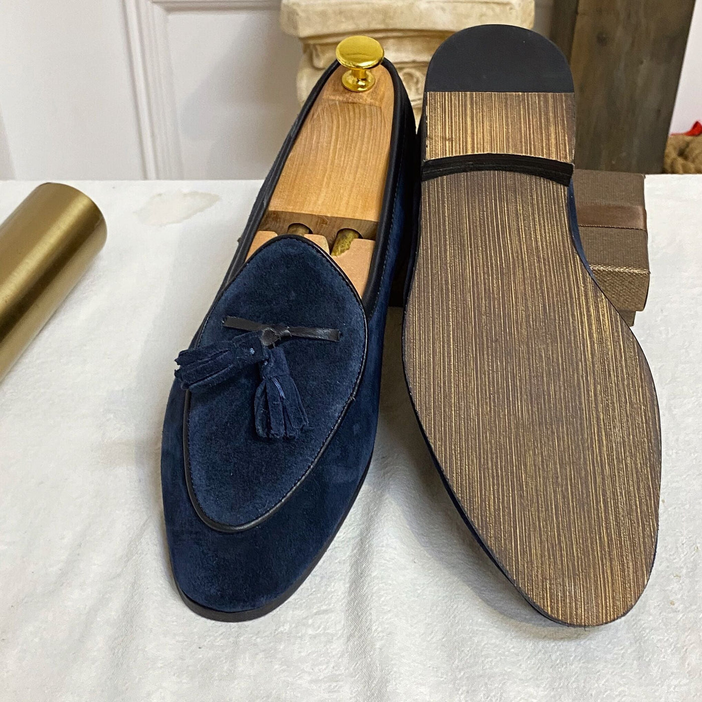 Fashionable suede slip on fashion loafers-Bondi Label