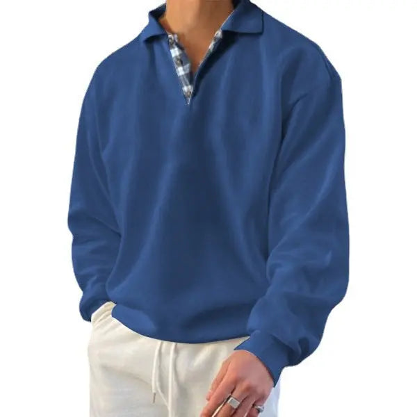 Albert - Long-sleeved men's hooded jumper with V-neck-Bondi Label